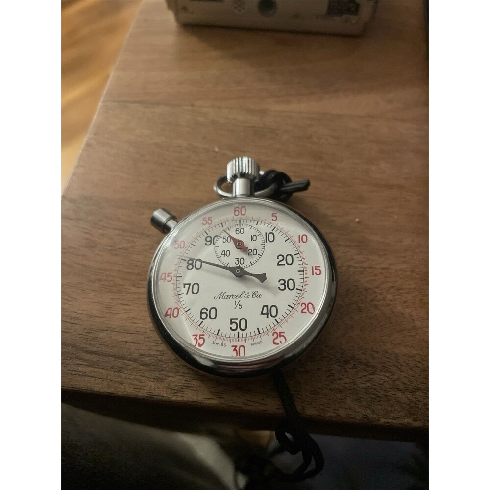 Swiss Made Marcel & Cie 1/5 Mechanical Wind Up Stopwatch-Works  Perfectly Mint